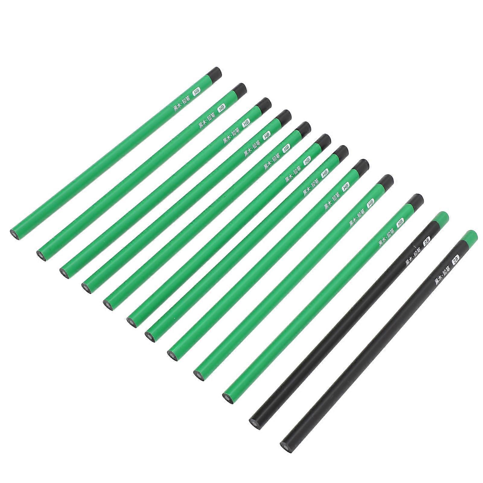 12 قطعة مجموعة أقلام الرسم بلاكوود متعددة الوظائف 10 قطعة HB و 2 قطعة 2B أقلام رصاص الفنان 