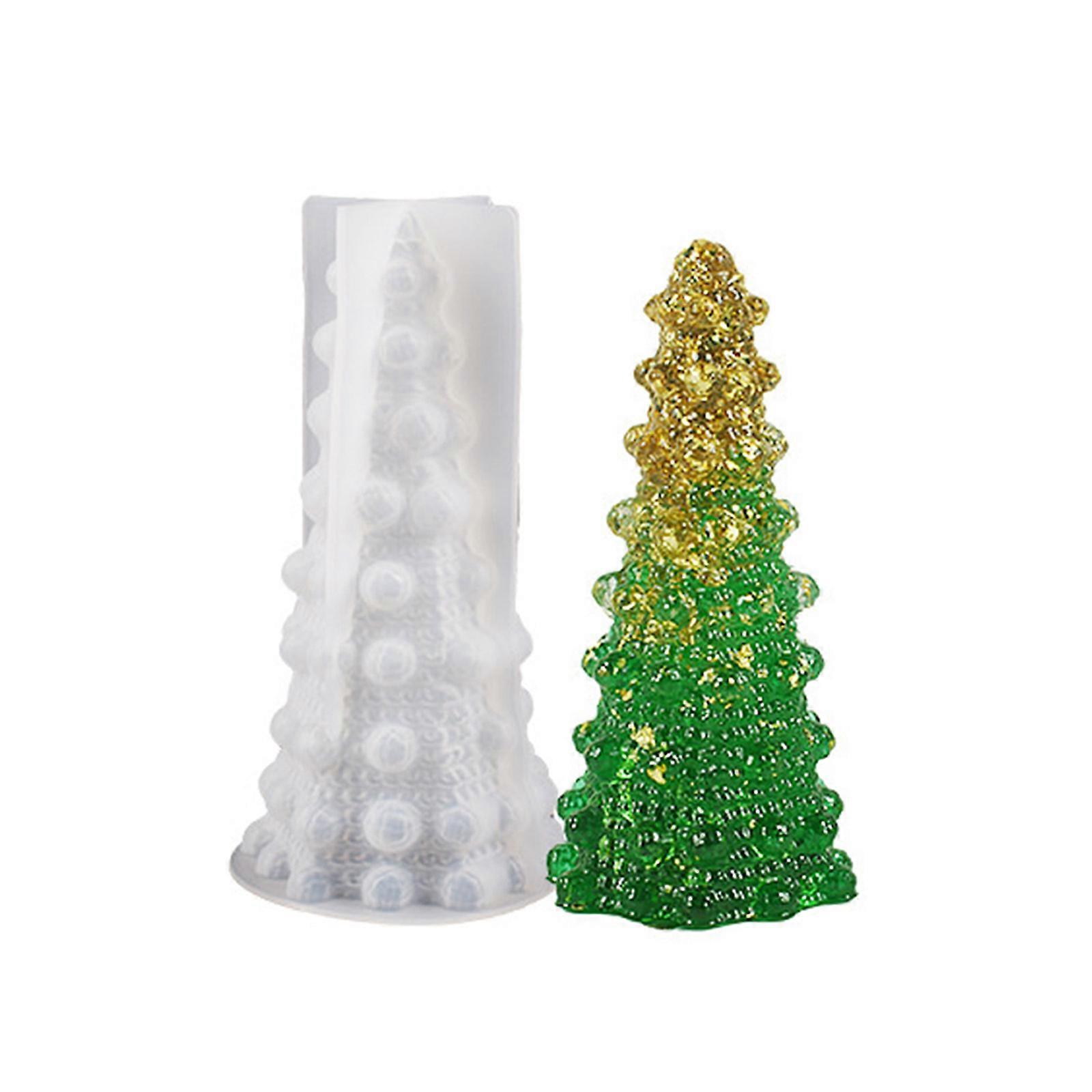 Christmas Tree Silicone Resin Mold DIY Crystal Epoxy Casting Small Night Lights Table Decoration Aromatherapy Candle S