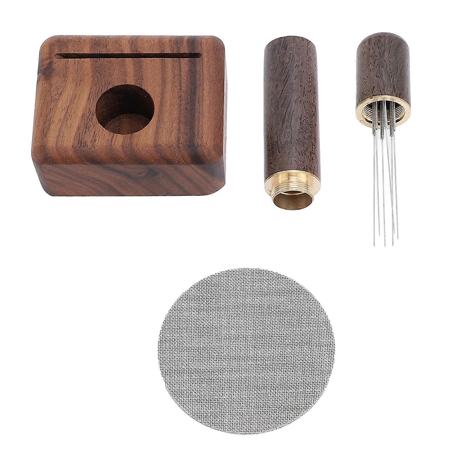 Coffee Distributor Tool Base Filter Screen Heat Resistant Enhanced Flavor Coffee Distribution Tool Set for Coffee Machine 58mm / 2.3in Filter Screen