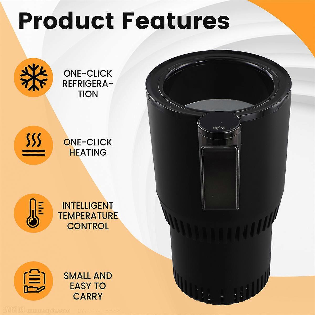 12V Digital Display Temperature Drinks Holders Black