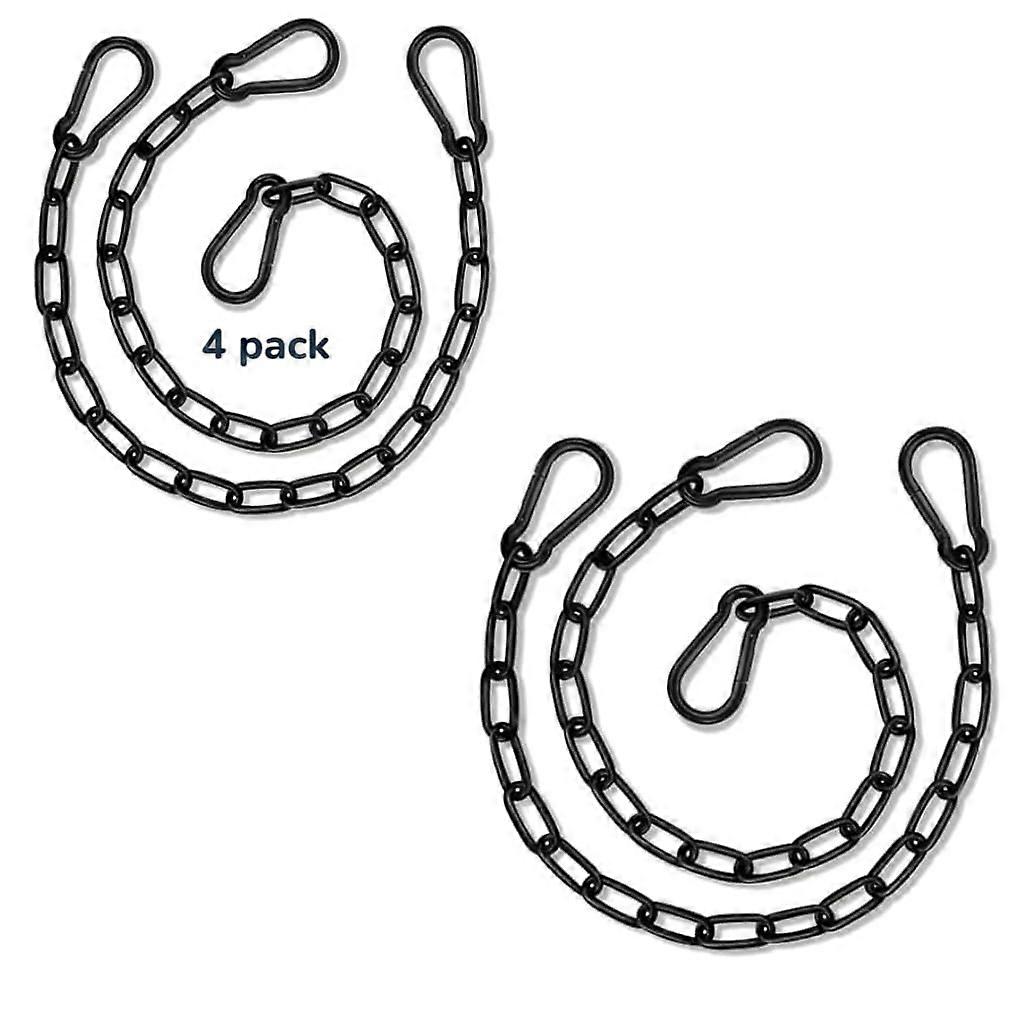 Package 26 -inch hanging swing chain, heavy type for hammock, swings, chairs (8 black, 440lb capacity)