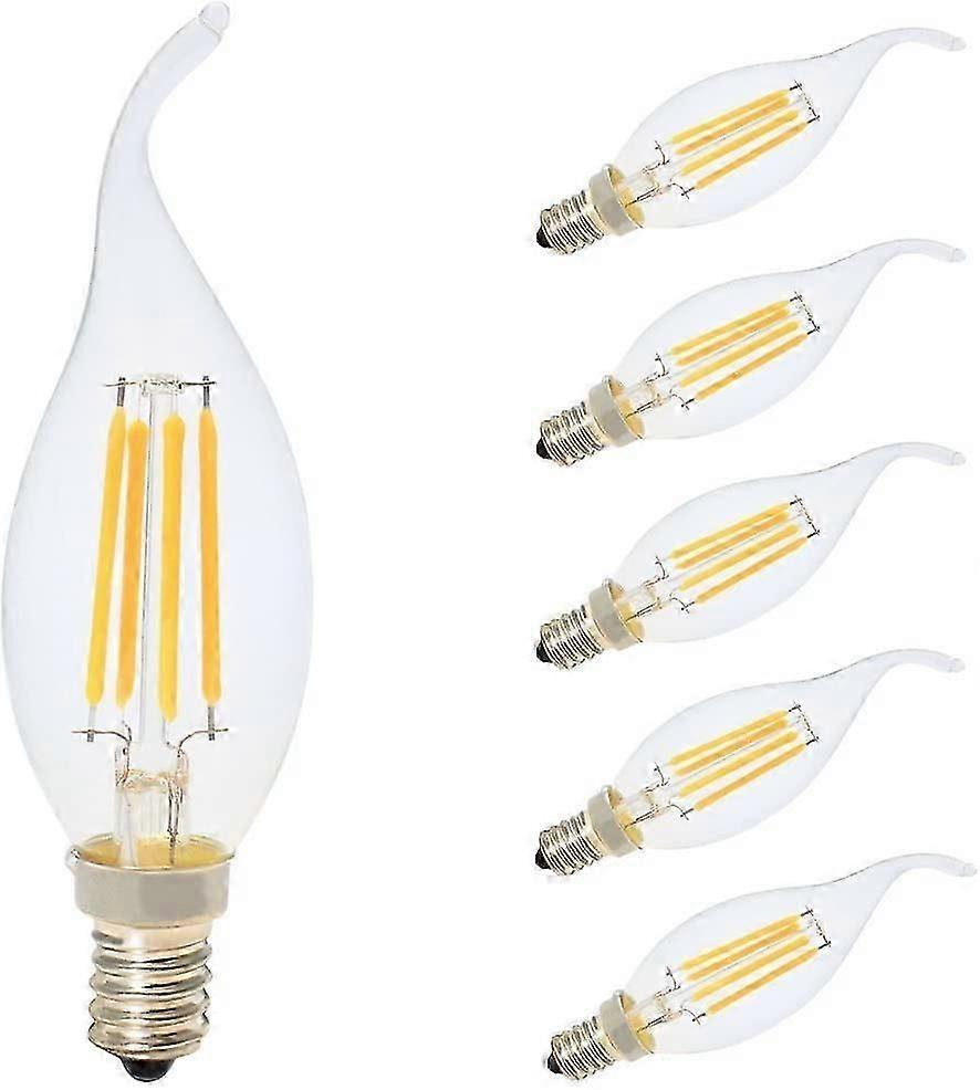 5pcs E14フィラメントLED電球、キャンドル電球、ウォームホワイトスクリューライト電球
