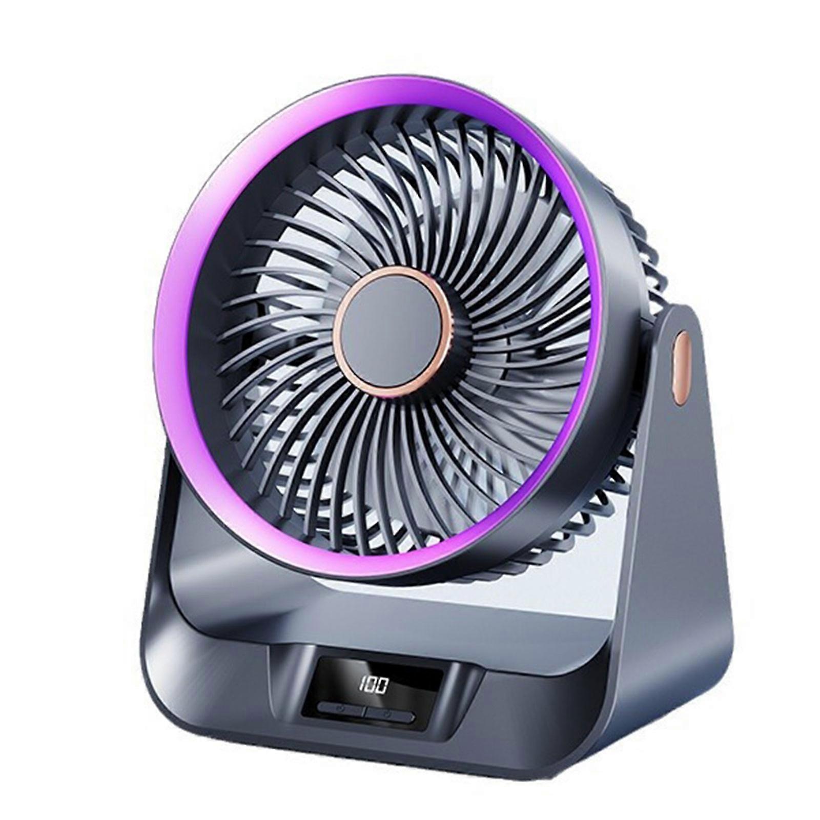 10000mAh Table Fan for Bedroom Air Circulators Fan Desk Fan USB Rechargeable Battery Operated Timer Setting for Office  Grey