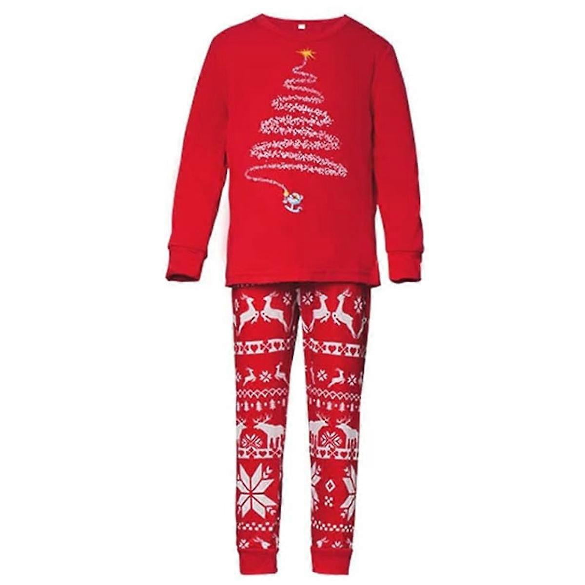 jul familie matchende pyjamassæt nattøj outfit far mor børn print julegaver familie pyjamaser matchende sæt loungebukser top 2stk