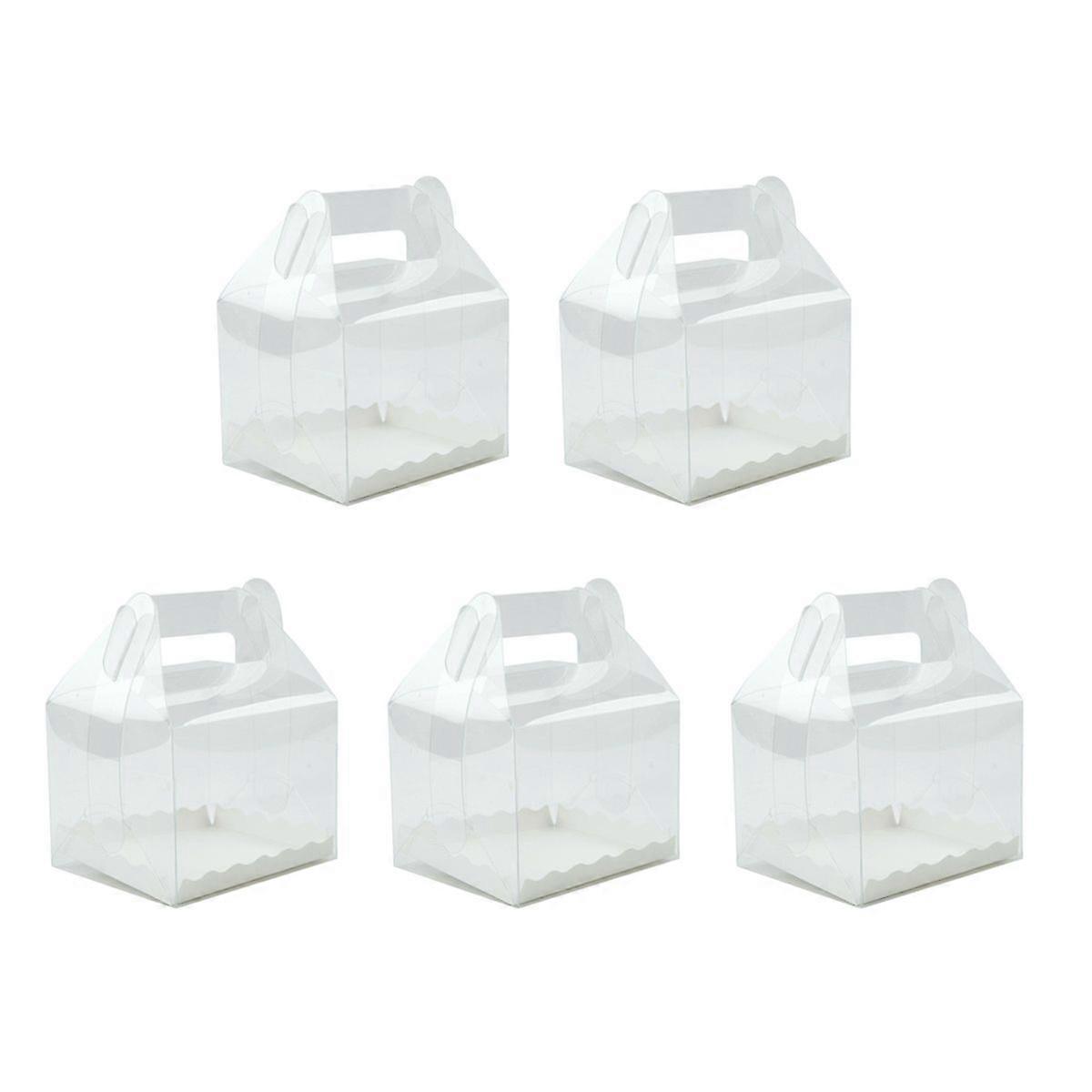 5pcs Clear Baking Cake Packaging Boxes Transparent Cake Boxes with Handle