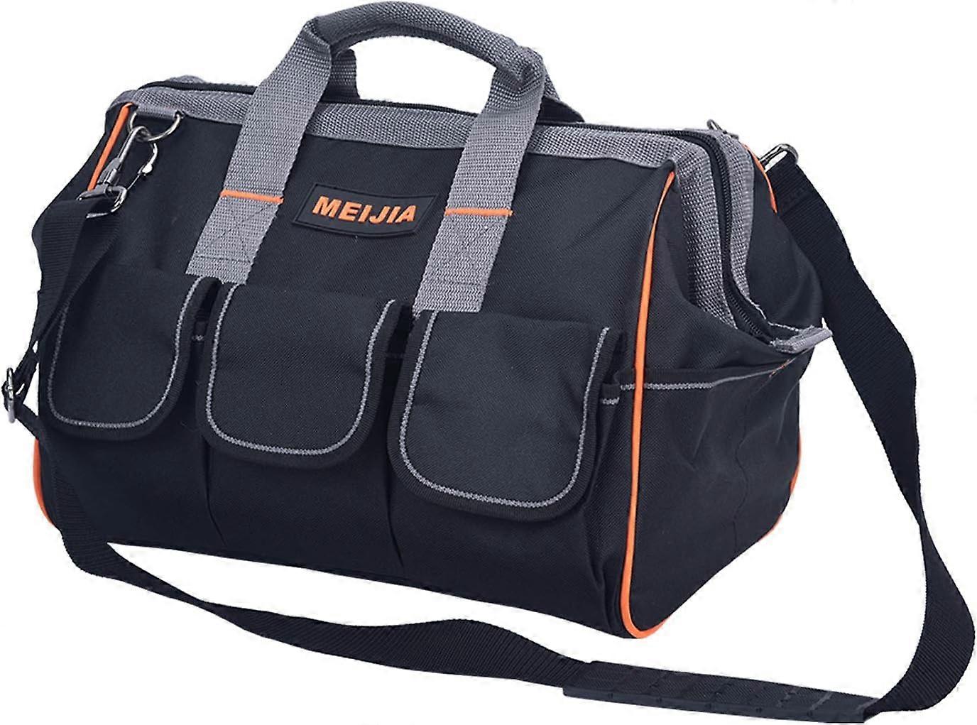 Heavy Service Tool Bag 14-Inch Wide Canvas Tool Organizer With Adjustable Shoulder Strap