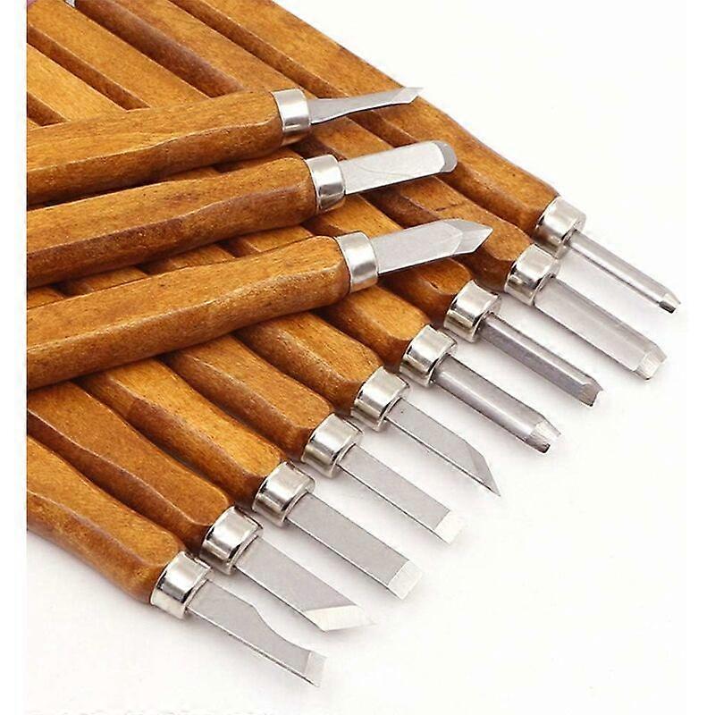 12Pcs Wood Carving Tool Kit - Professional Carving Chisels Knife Handle Carving Sculptures Expert Carpenter Beginners with Protective Covers