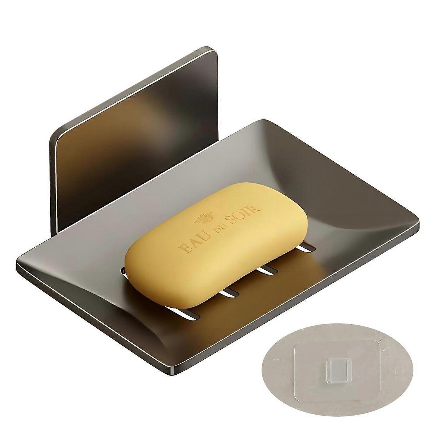 Wall-mounted aluminum soap dish without drilling waterproof durable rust-free sleek design