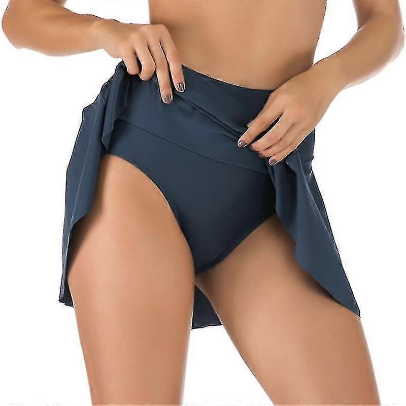 Kobiet Swim Skirt High Waisted Flounce Pływanie Skort Bikini Dół Tankini Strój kąpielowy