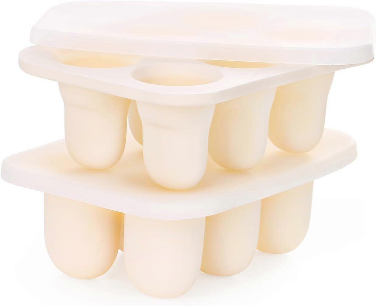 SBSGV Breastmilk Popsicle Molds (2 Size), Silicone Teething Baby Food Freezer Tray Fit Feeder Pacifier Shapes, Fresh Fruit Ice Cube Tray with Lid, Dur