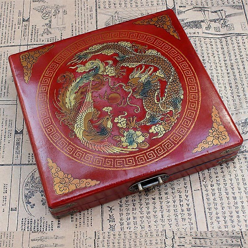 Retro Wooden Chess Set Imitation Antique Coffee Table Chinese Qing Dynasty Soldiers Chessman Family Game Gift L423