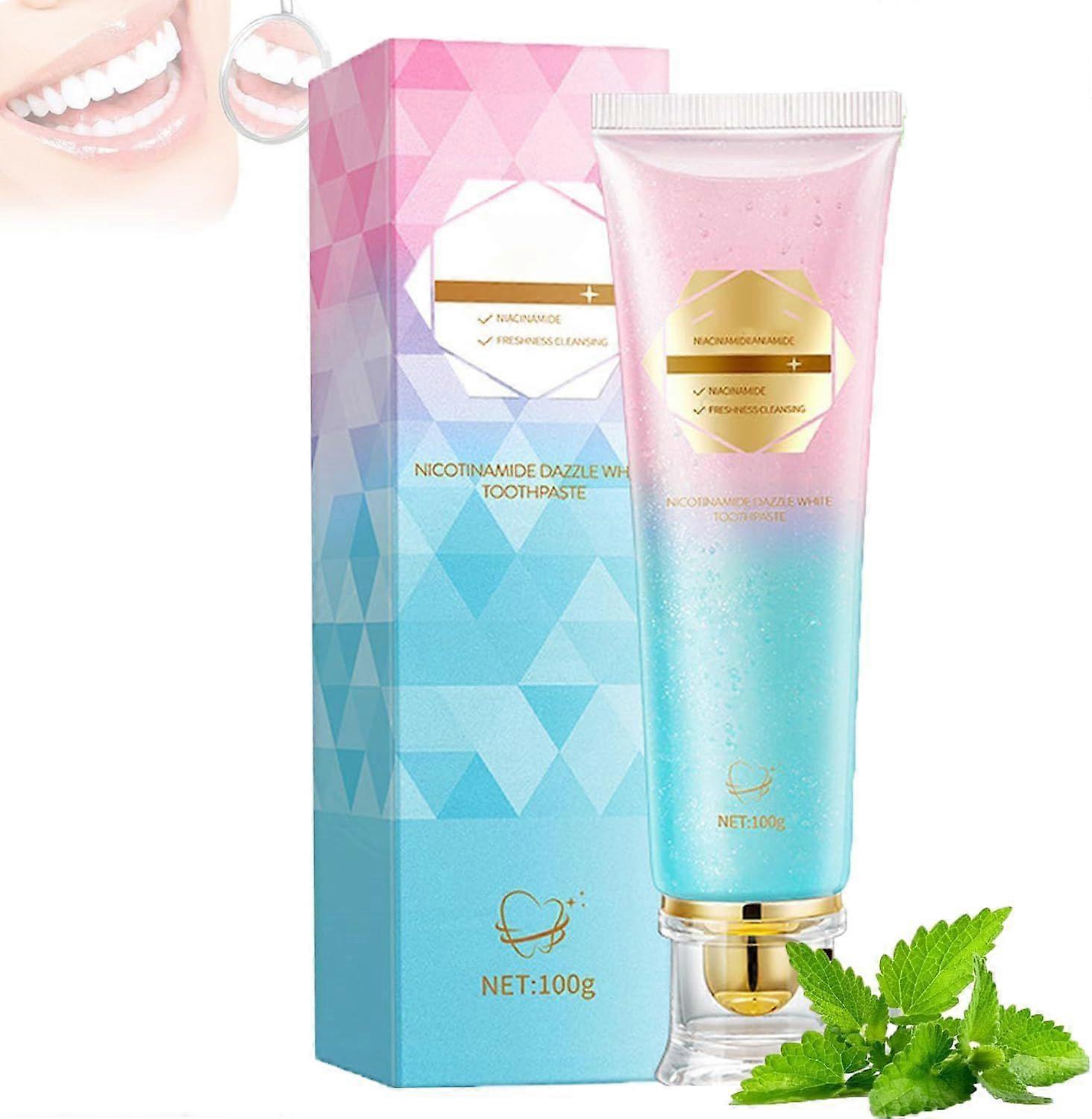 Whitening Toothpaste, Niacinamide Whitening Toothpaste, Stain Removal Toothpaste Natural, Complete Care Toothpaste for Healthier, Whiter Teeth