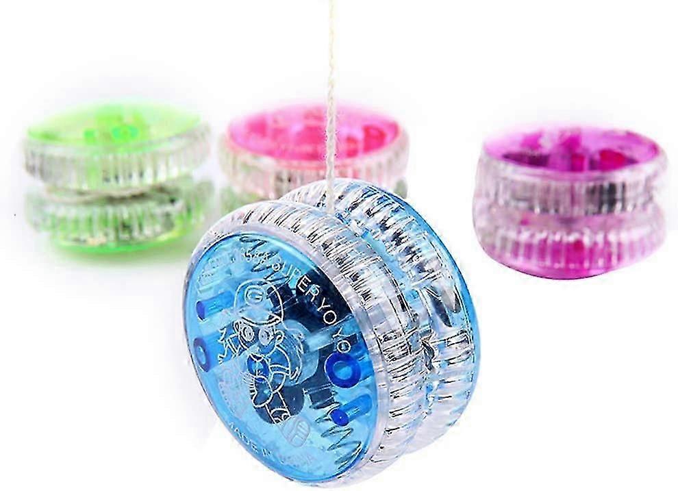 LED Illuminated Yo Yo Yoyo for Kids Beginner Yoyo Responsive Ball Bearing Yoyo 4 Pack Random Colors FY
