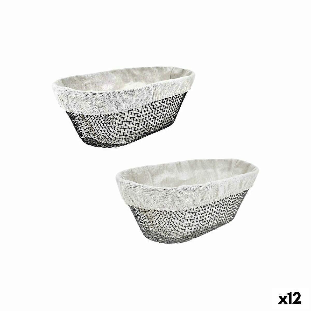 面包篮 金属 椭圆形 28 x 15 x 10 cm (12 个单位)
