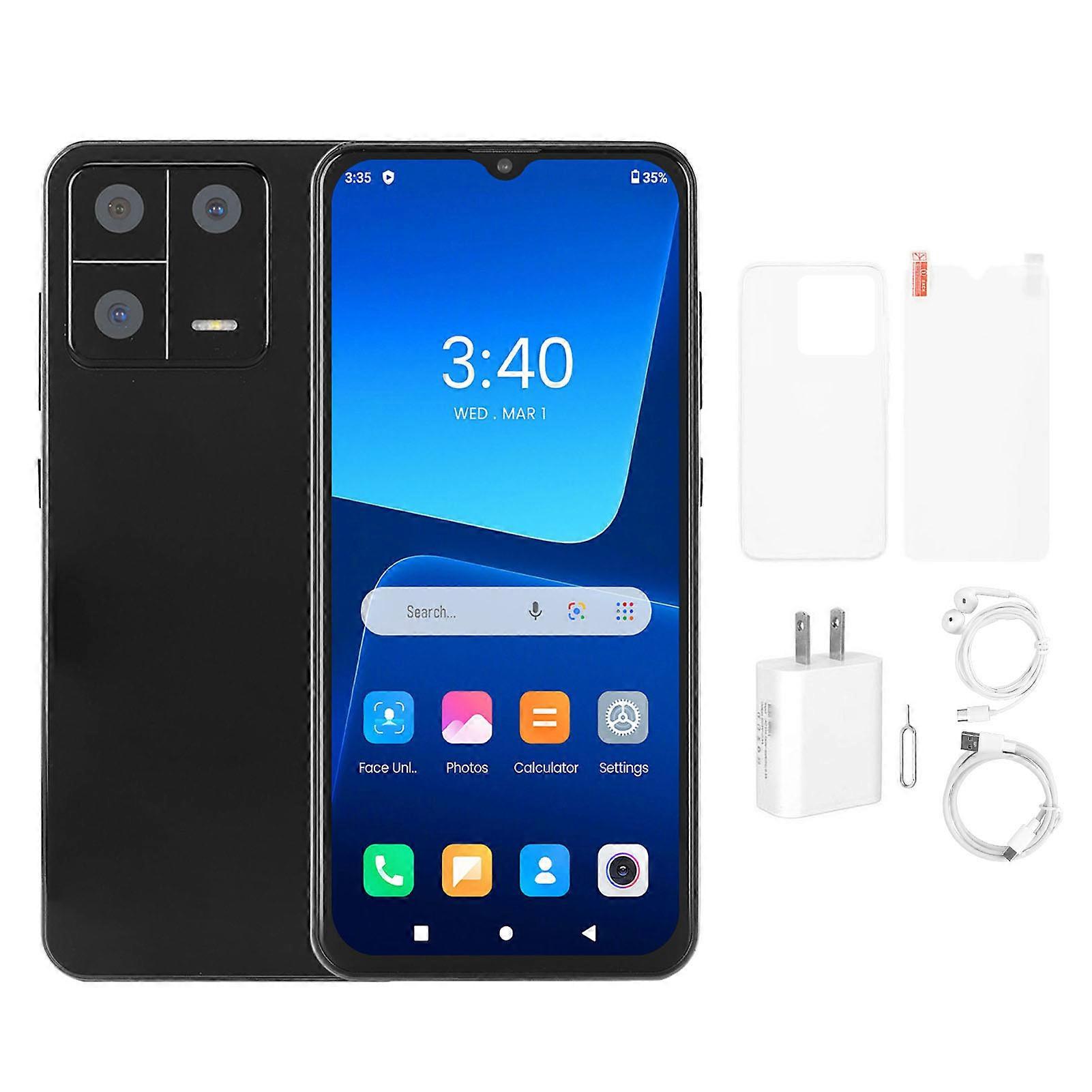 Unlocked Smartphone 4G 6.54 Inch IPS HD Screen 12GB RAM 256GB ROM 16MP Front 32MP Rear Camera Face Recognition Cell Phone for Android 12