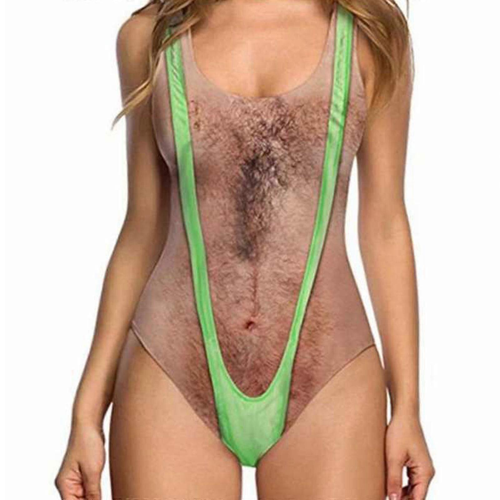 נשים סקסי חתיכה אחת 3d מזויף ביקיני דפוס בגדי ים מצחיקים בגד ים בגד ים בגדי ים