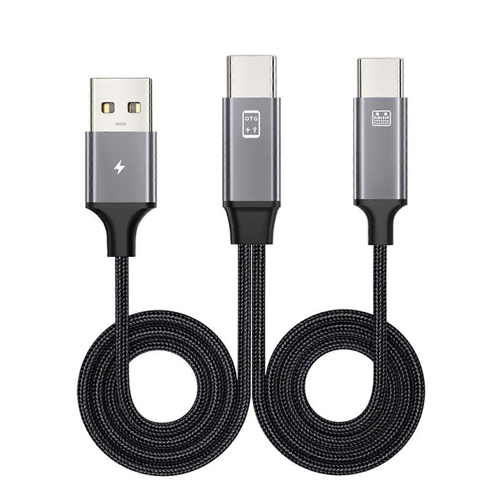 Independent Power Double Head Type C to USB OTG Sound Card Cable Wire for Live Broadcast Charging Converter Cord Line