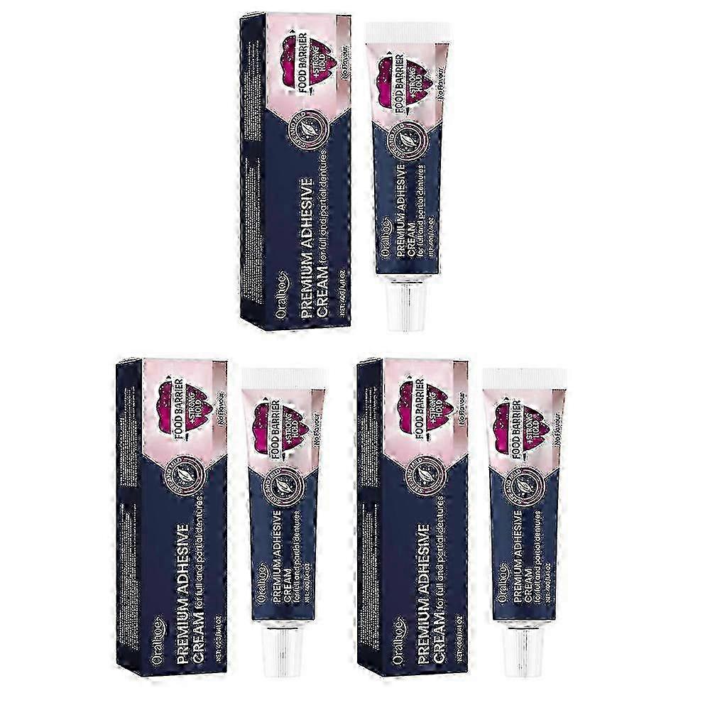2025 Secure Waterproof Denture Adhesive lower Or Partials 3pcs extra Hold For Upper