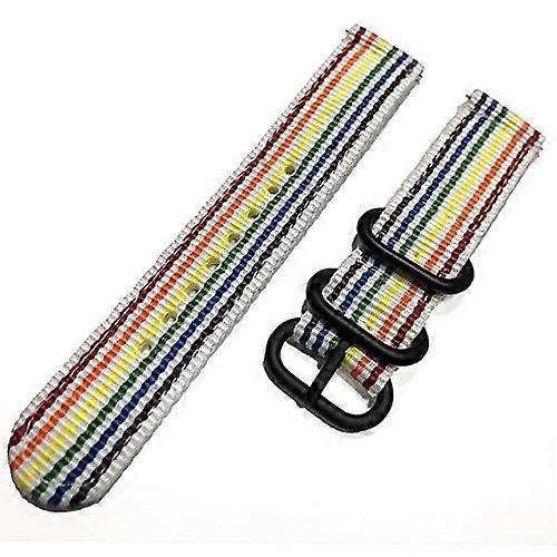 22Mm Nylon Canvas Strap Smart Watch Band Replacement For Active Antique Black