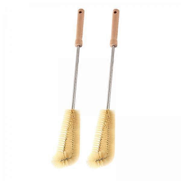 2x 2Pcs Multi Function Bottle Brush Cleaning Set Wooden Handle Reusable Cleaner