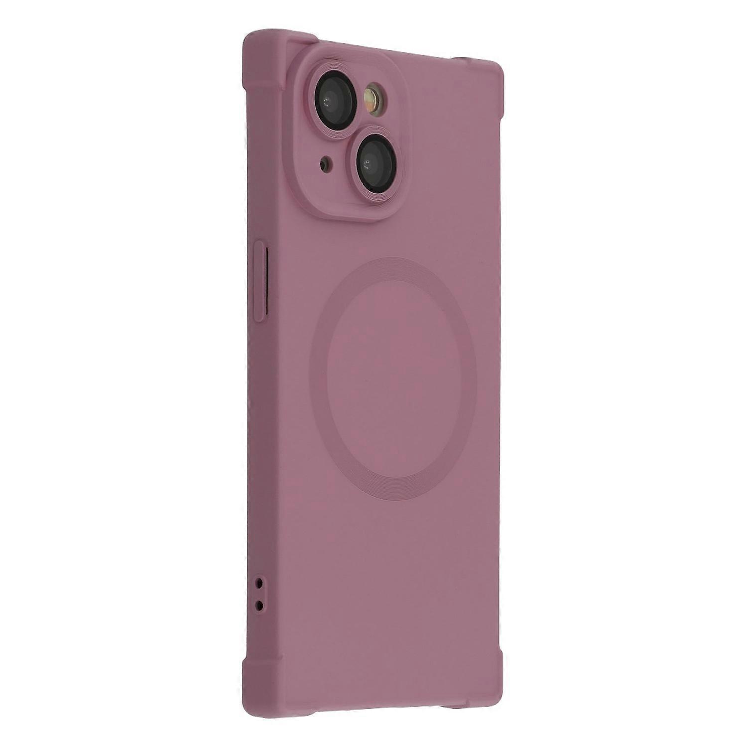 For iPhone 15 Case Compatible with MagSafe Straight Edge TPU Phone Cover with Camera Lens Protector