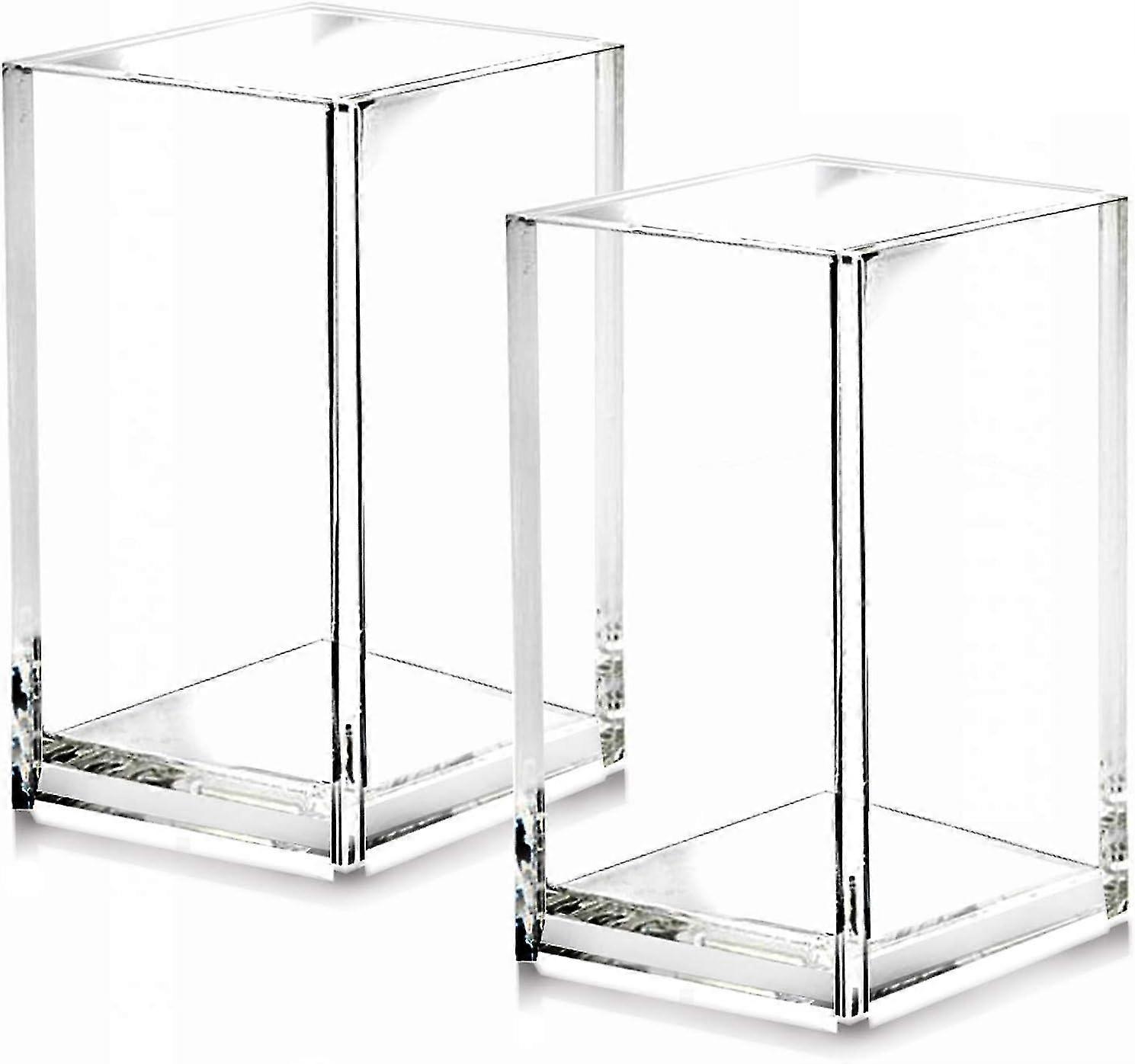 2 Pack Clear Acrylic Pen Case, Modern Desk Accessory