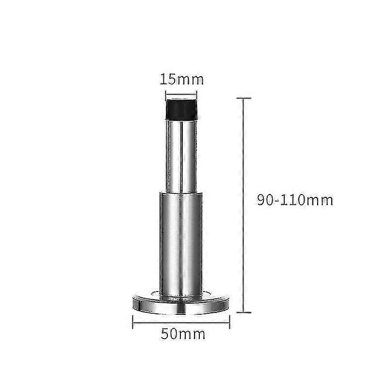 ヘビーデューティ304ステンレス鋼壁掛けドアストッパー、キャストラバー付き(シルバー、1個)