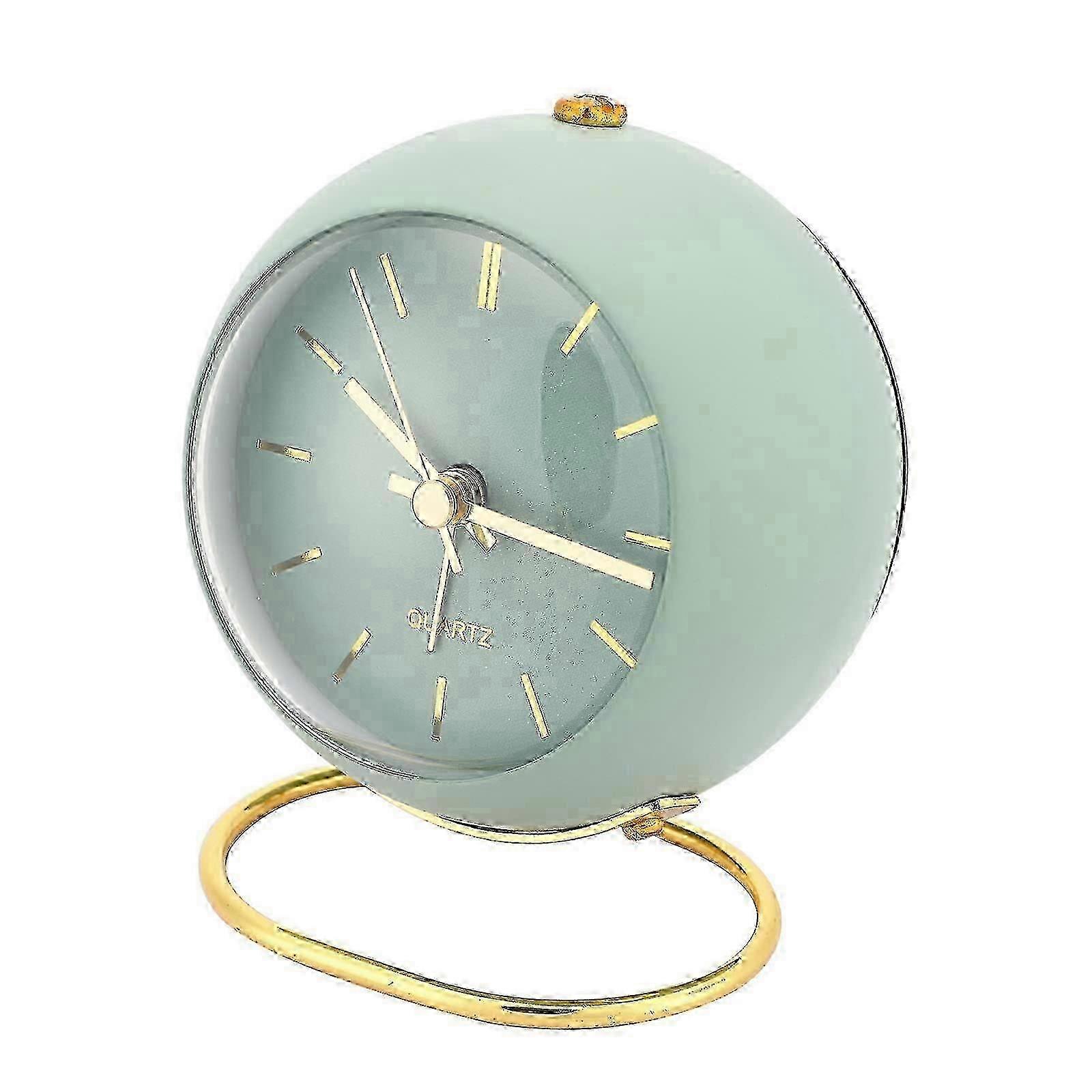 Non Ticking Clock With Light,desk Clock For Bedrooms(green)