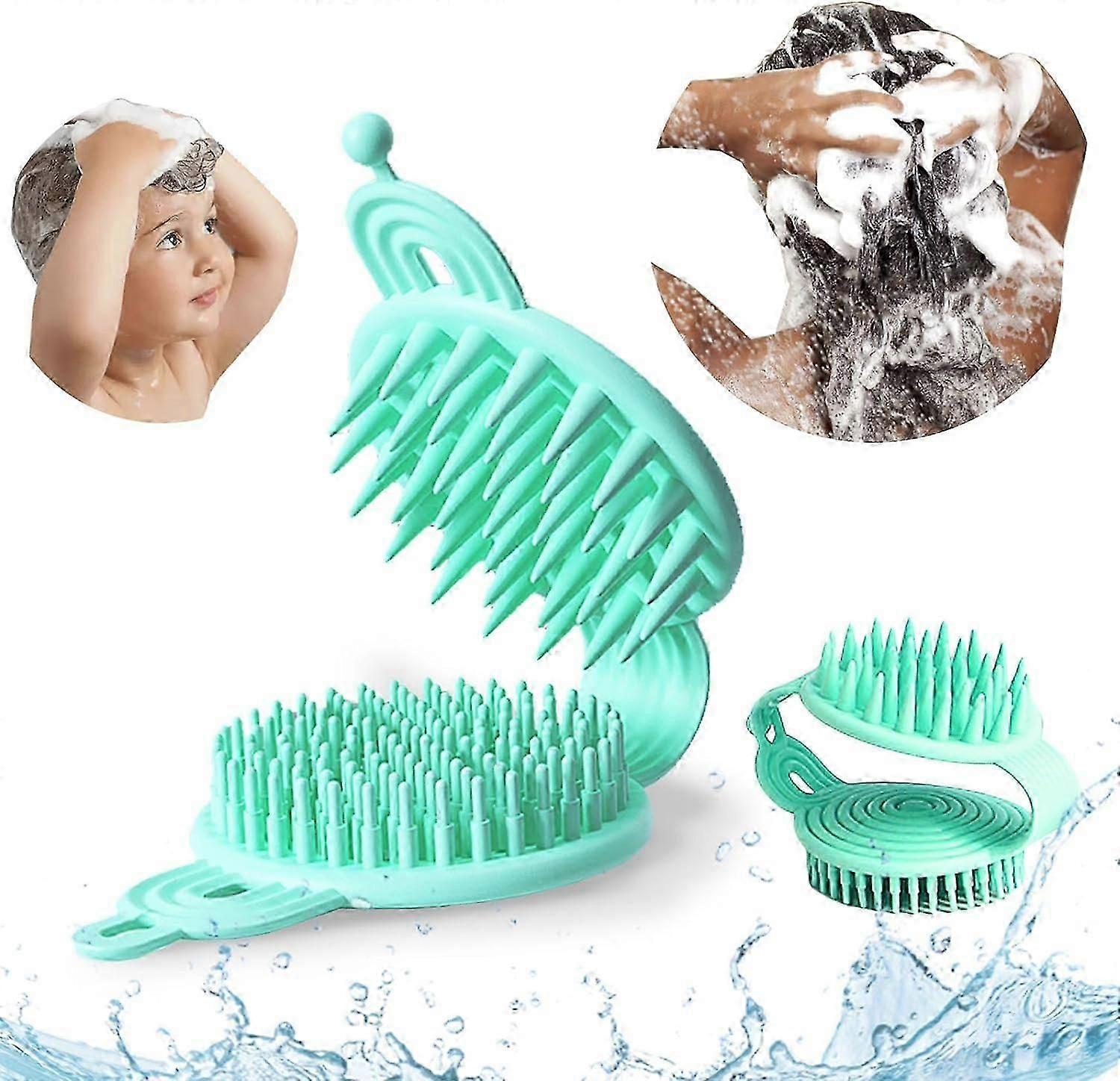 Silicone Scalp Massager Shampoo Brush,Double-sided Silicone Shampoo Brush Relaxes the Head Promotes Scalp Blood Circulation