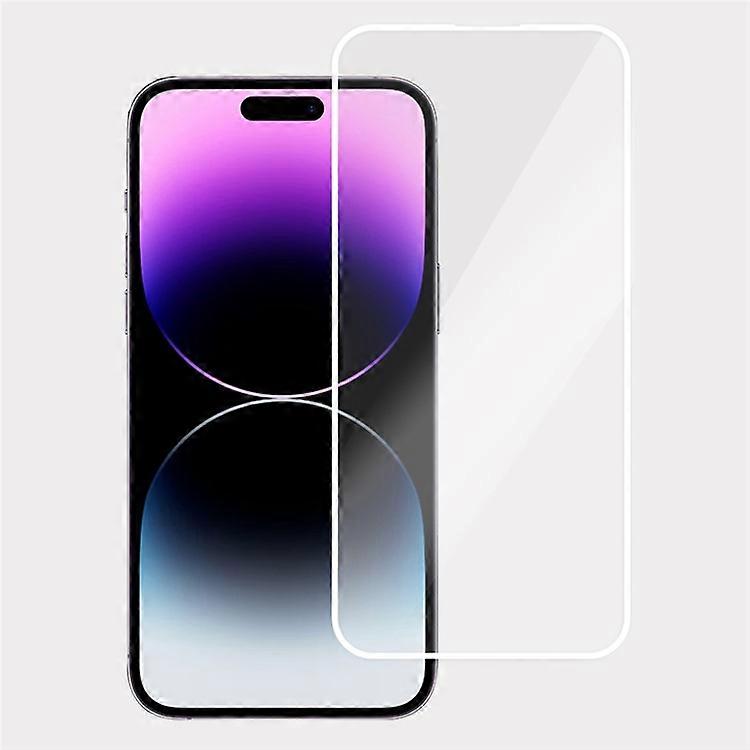 iPhone 14 Proスクリーンプロテクターフルグルー電気メッキホワイトエッジ高アルミニウムシリコーンガラスフィルムに対応