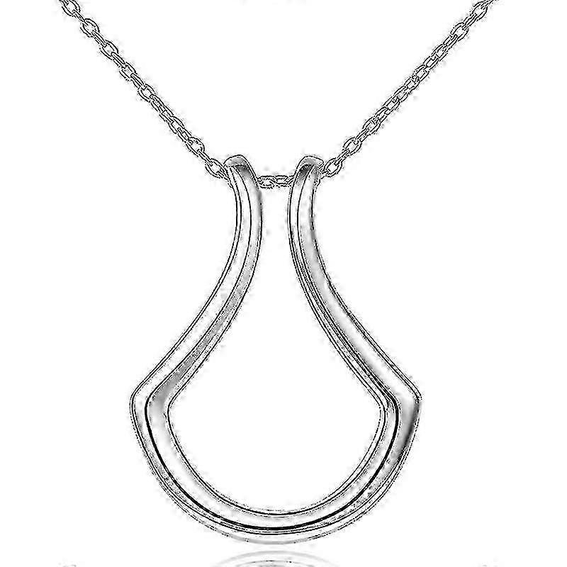 Colar de Prata Elegante com Porta-Anel Presente Perfeito para Ela