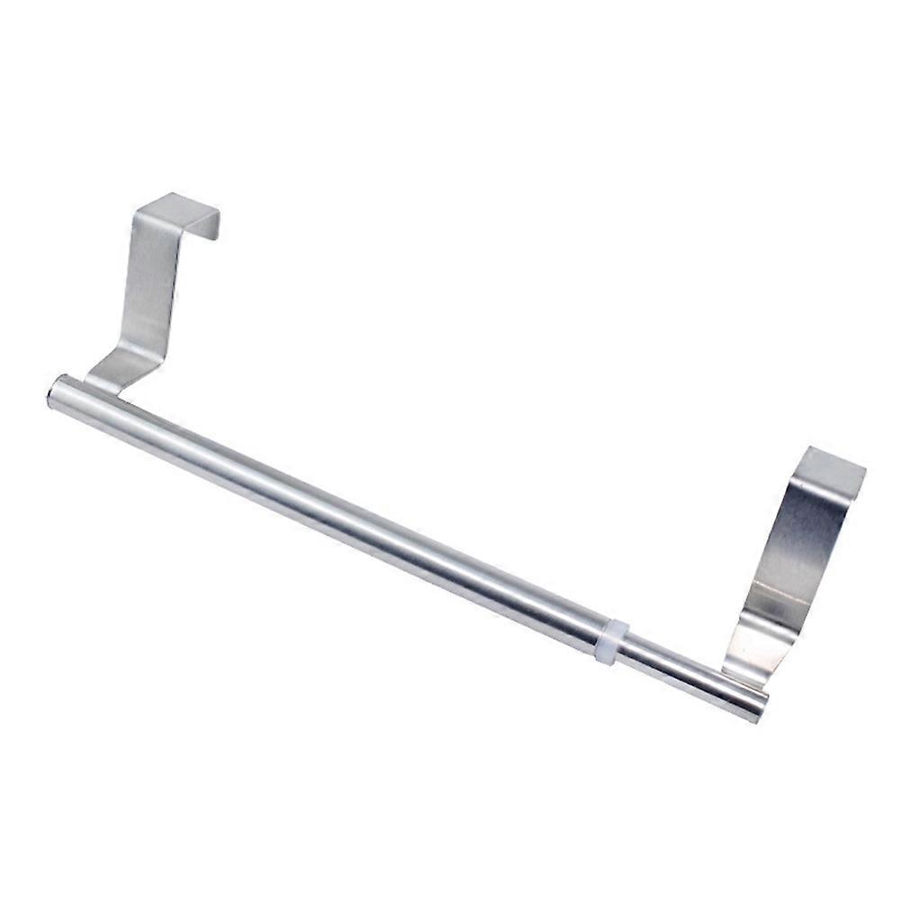 Stainless Steel Telescopic Towel Rack, Multi Purpose Door Hanging Shelf with Rod for Kitchen & Bathroom Storage, Silver