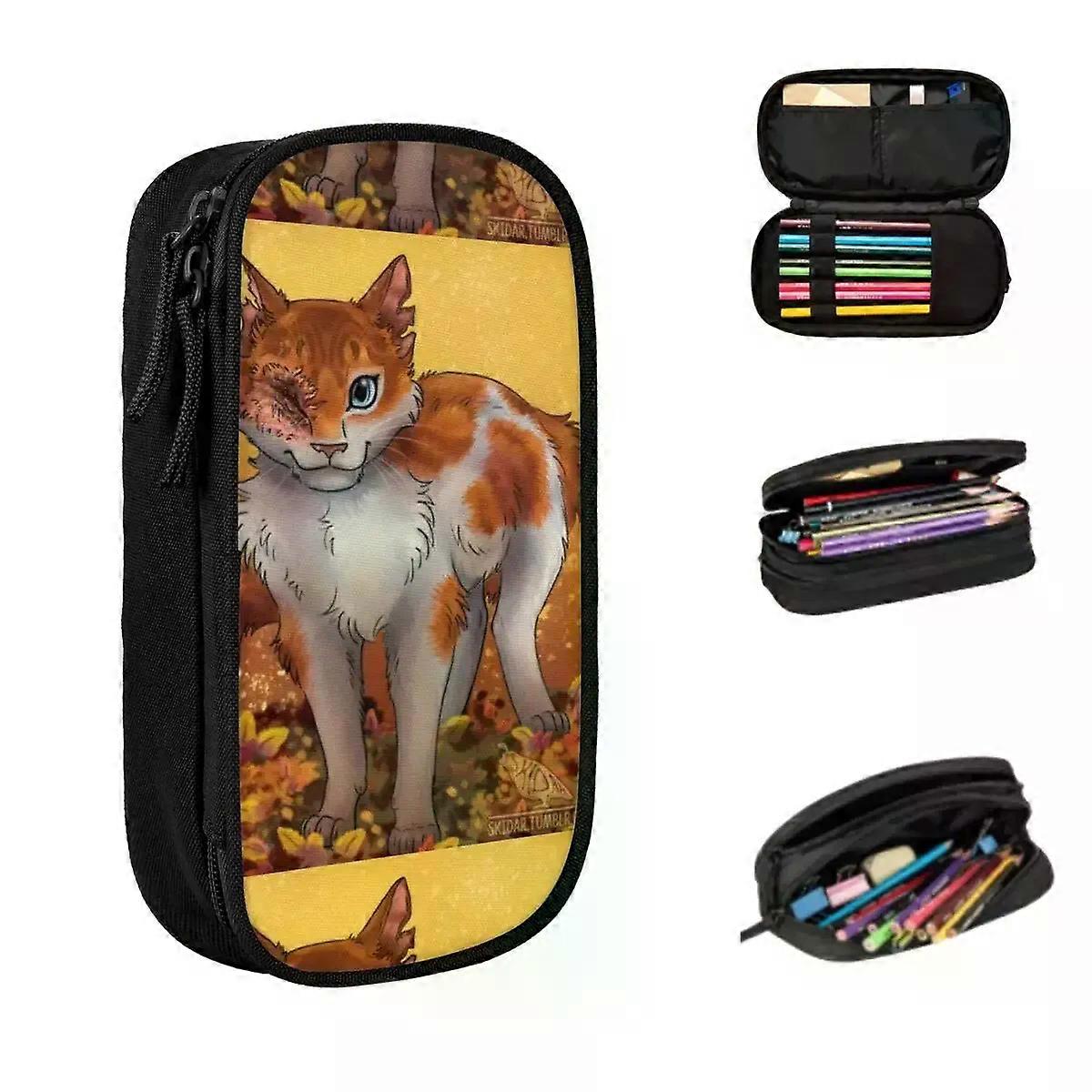 TF2181 Brightheart ، Warrior Cats Thunderclan ، Lostface ، Cloudtail ، Brightpaw Pencil Papers أكياس قلم تخزين كبيرة حقائب قلم رصاص صندوق قلم رصاص الحقيبة