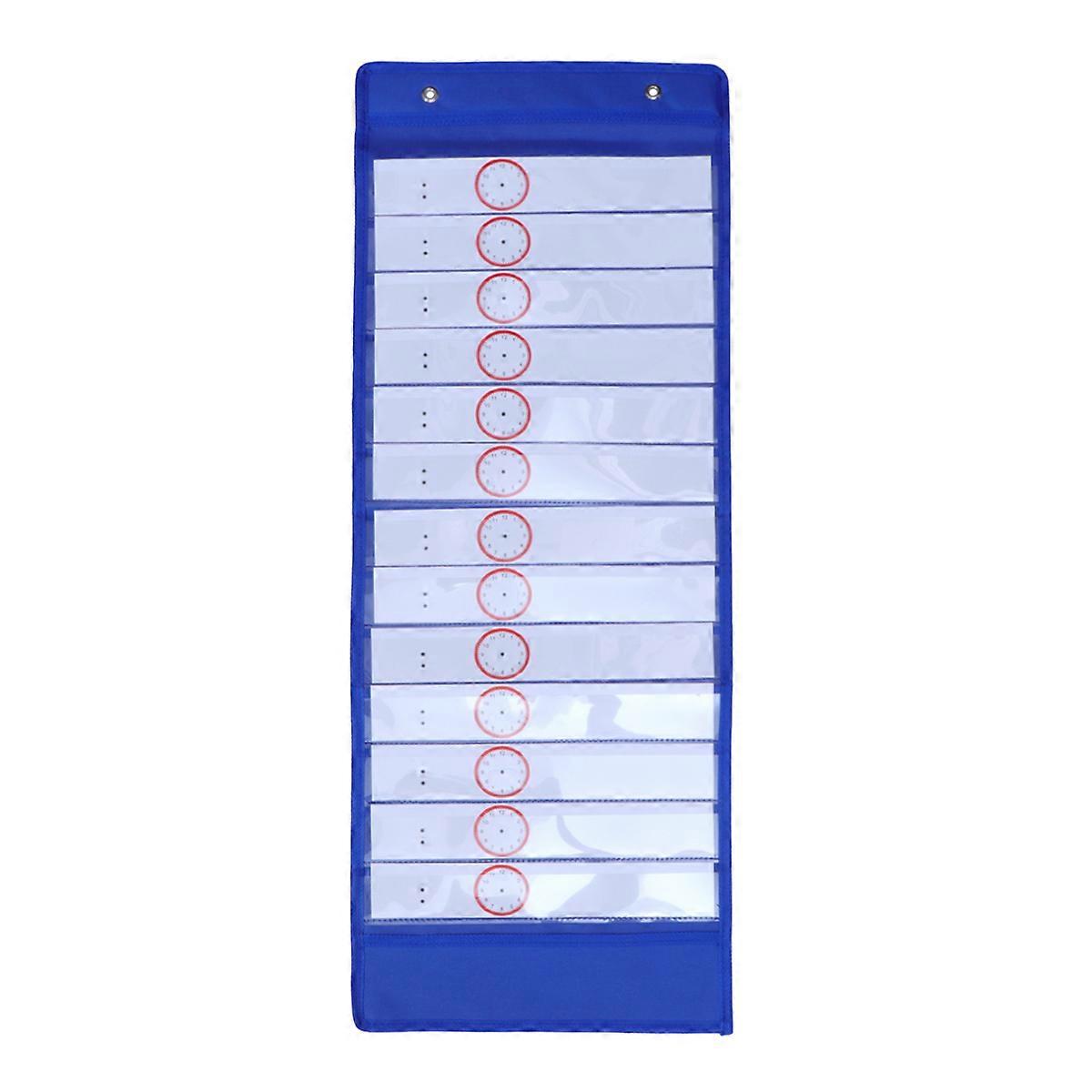 Transparent Table Pocket Chart for Classroom Schedule Organization with Film Pockets – Visual Timetable Tool for Daily Routines and Lesson Planning