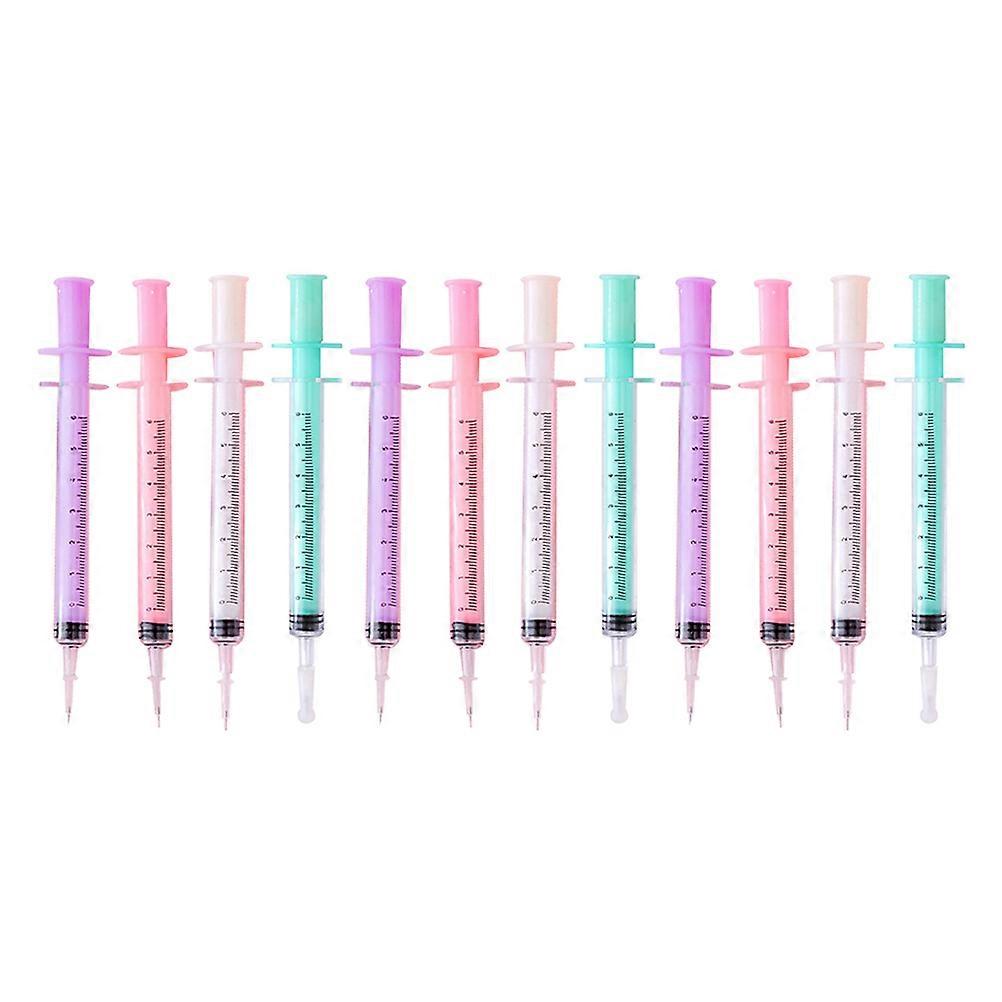 12 قطعة حقنة حبر جاف جل أقلام الحبر الأسود ، الكتابة السلسة ، اللوازم المدرسية والمكتبية ، هدايا الحفلات والهدايا للطلاب