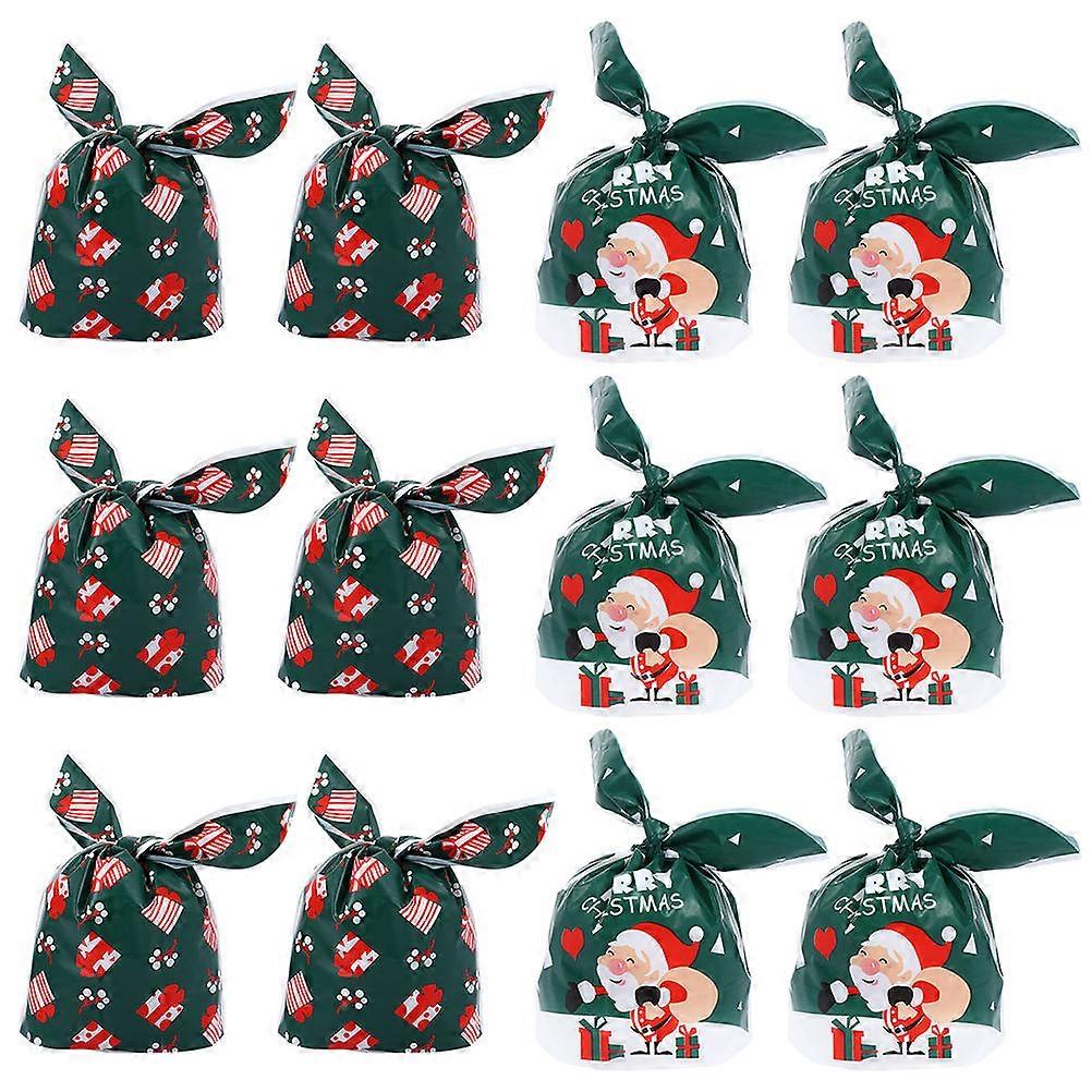 Sweet Bags Empty Christmas Bunny Ears Bags present Wrapping Rectangular Green 22.5x13.5x0.2cm 100Pcs