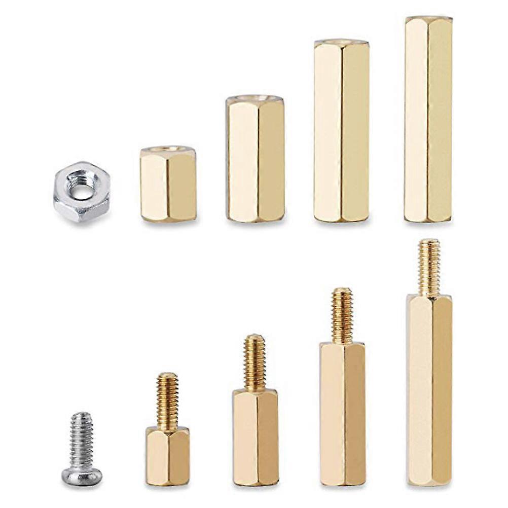 Round Spacer Screw Nut Hexagon Shape Copper Material Diy Projects Easy Installation 180Pcs