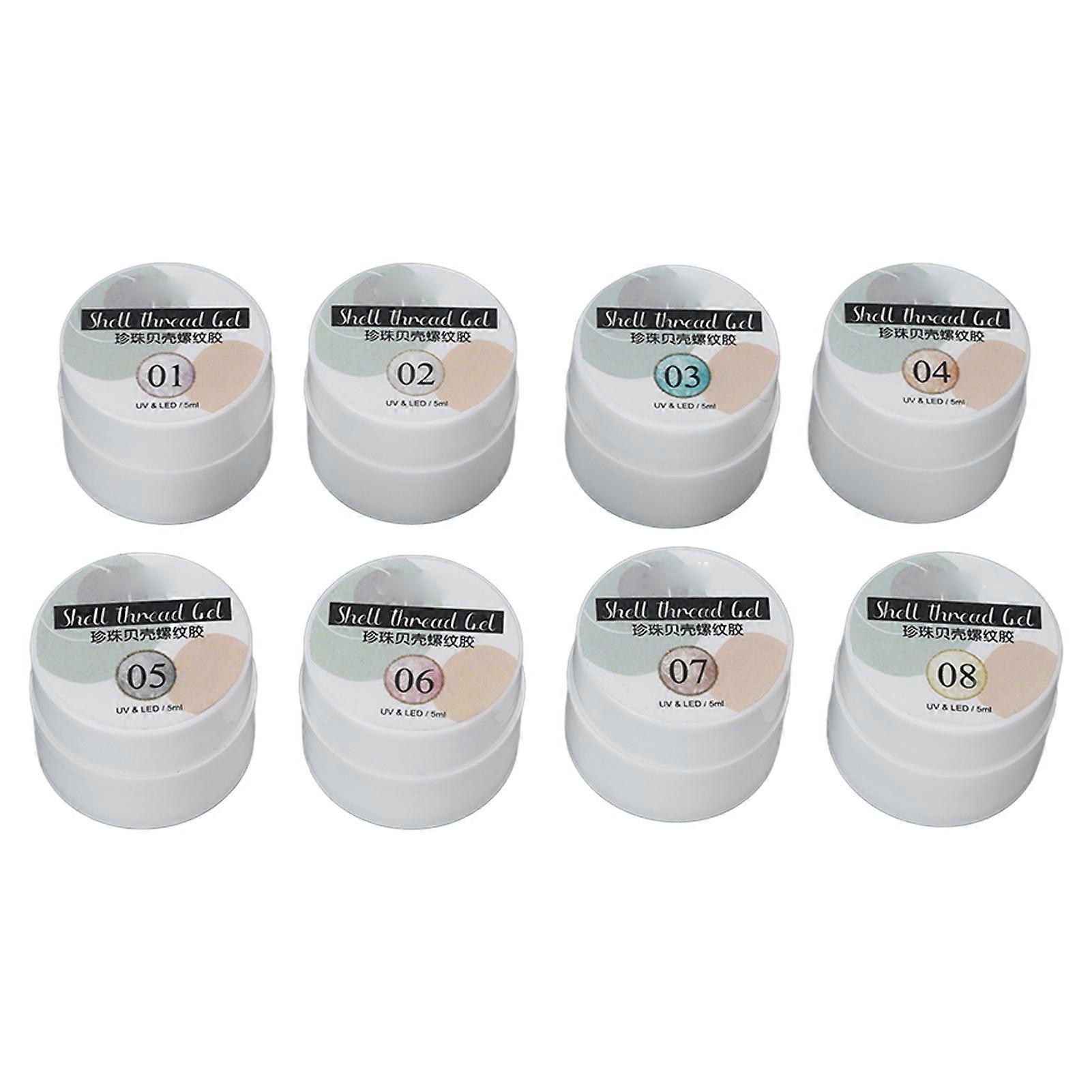 2025 Latest Model Solid Nail Gel Polish Set 8 Colors Pearly Shell Grain Nail A...
