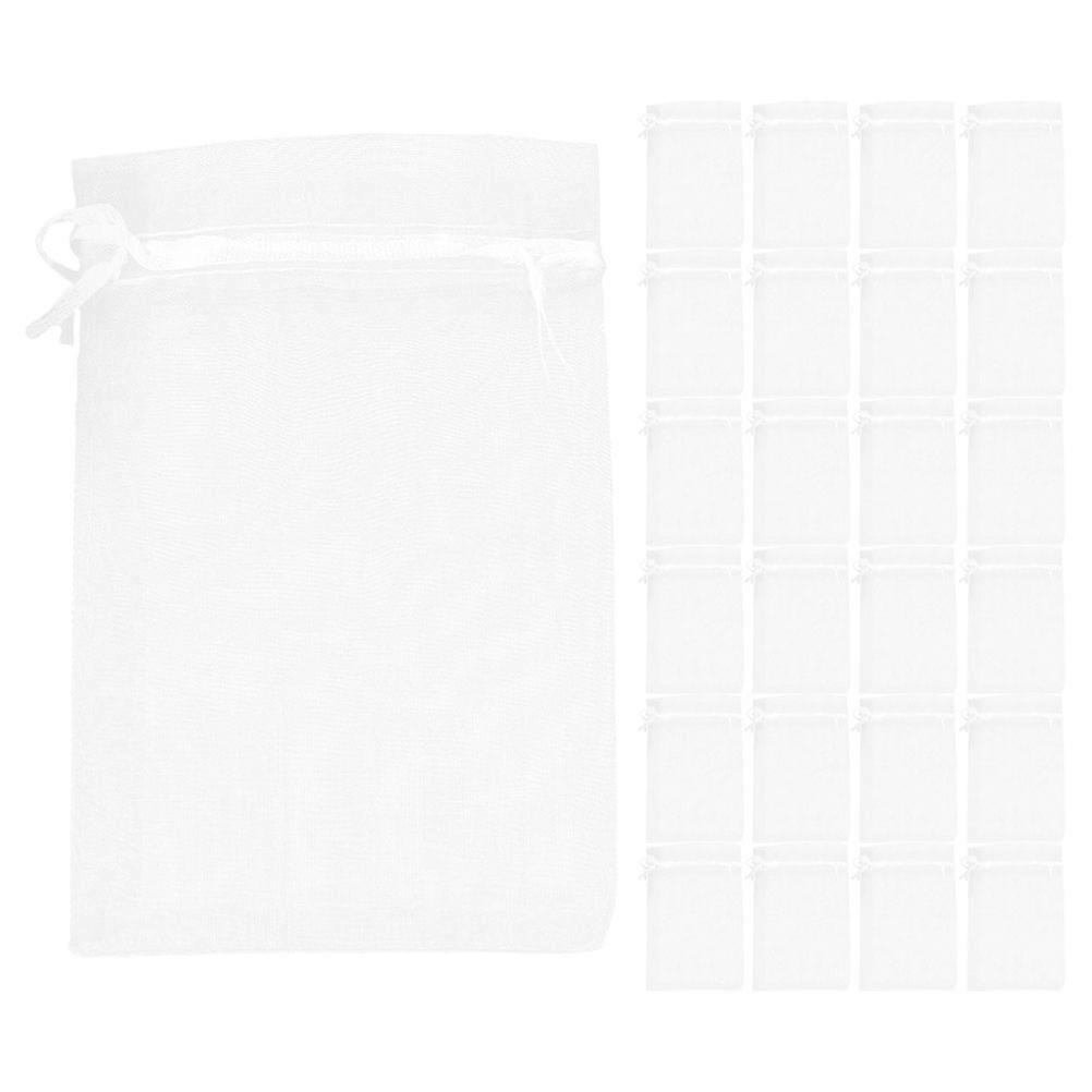 50pcs Organza Drawstring Favor Bags, Sheer Mesh Pouches for Candy, Jewelry, Weddings, Birthdays, Anniversaries