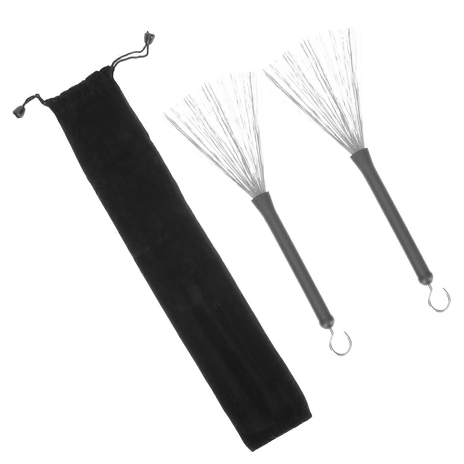 Drum Wire Brush Set Durable Percussion Accessories for Jazz Drumming, Compact Design for Easy Storage, Ideal for Beginners and Youth Bands