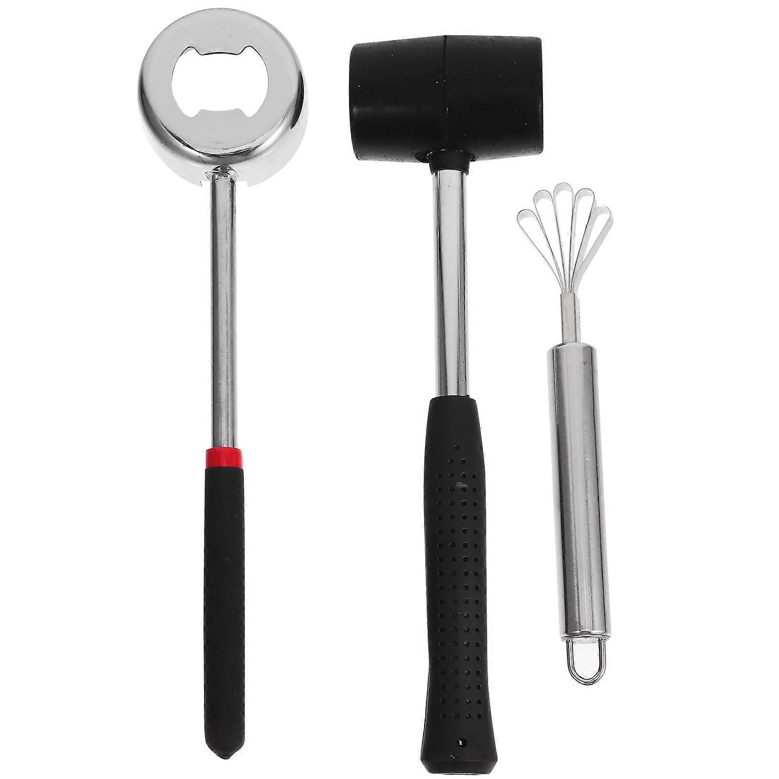Portable Coconuts Open Tool With Hammer Easy To Use Households Practical 1Set