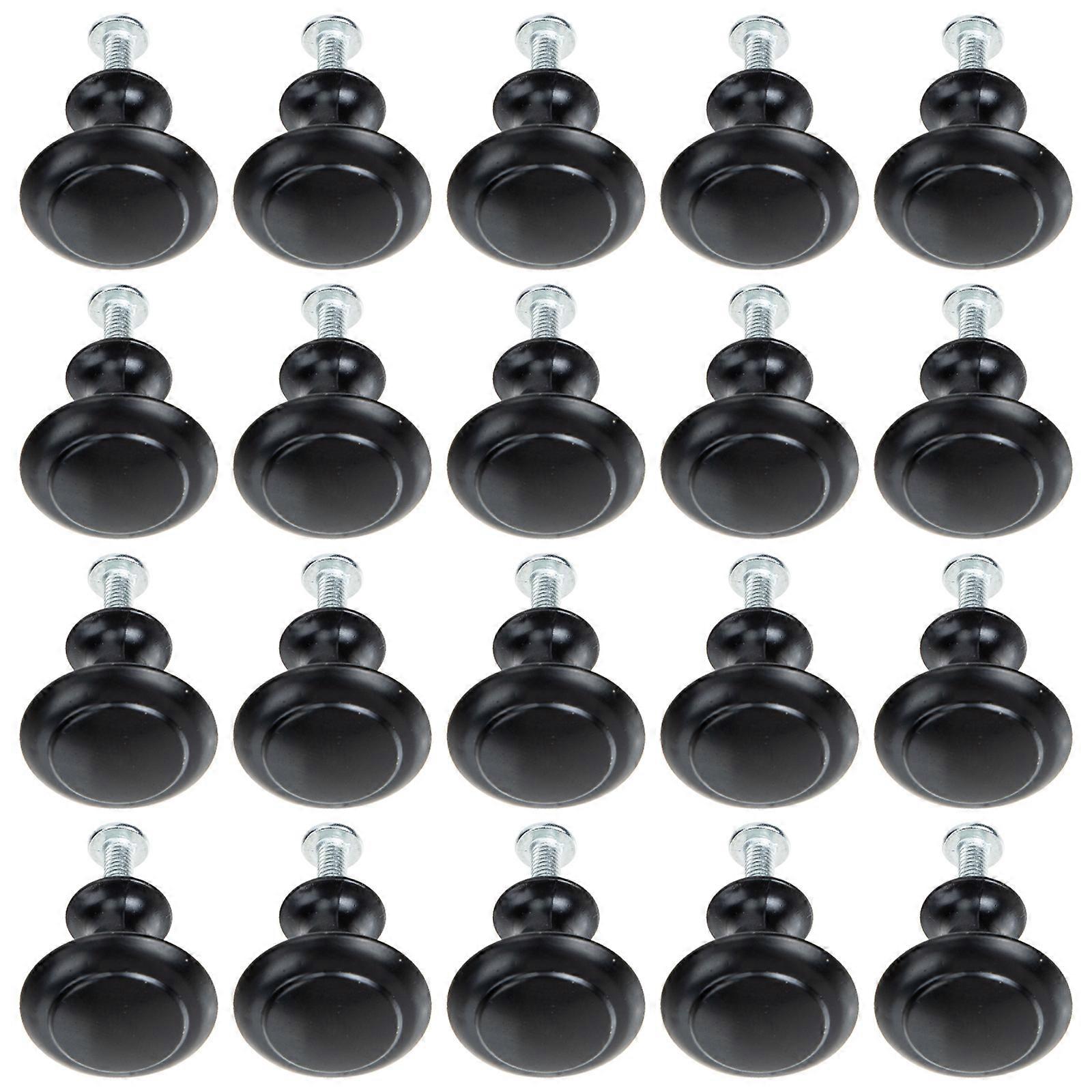 Kitchen Door Knobs Modern Style Cupboard Wardrobe Drawer Pull Handles 20Sets Black Stainless Steel Easy Open and Close