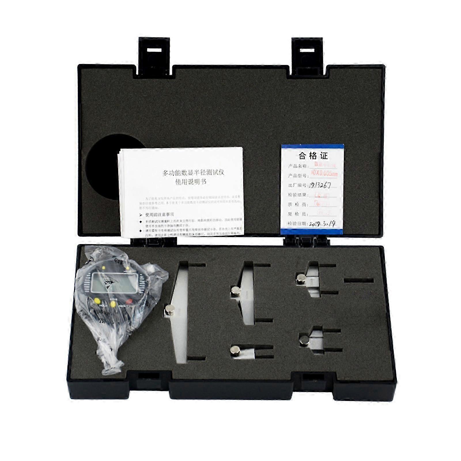 Digital Radius Gauge Indicator with 5 Changeable Measuring Jaws for Precise Multifunctional Measurement