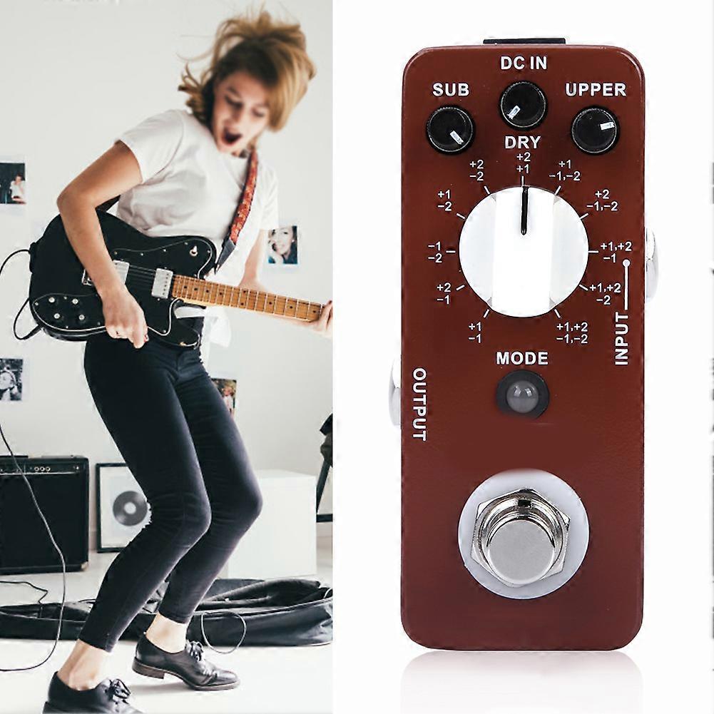 Mini Octave Guitar Effect Pedal, Full Metal Shell, DC 9V/128mA, 11 Octave Modes, True Bypass