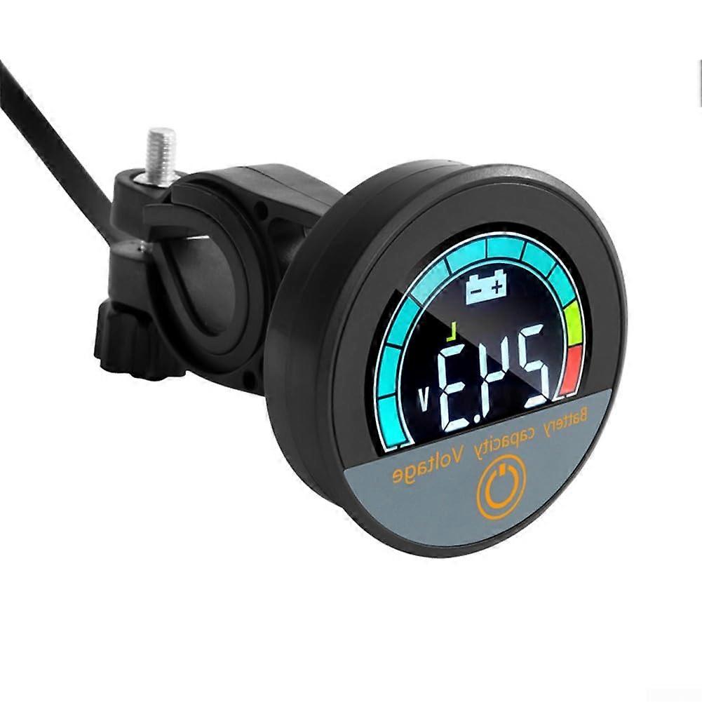 DC8100V Digital Round Voltmeter With LED Display, Waterproof Battery Capacity Monitor And Tester (B)
