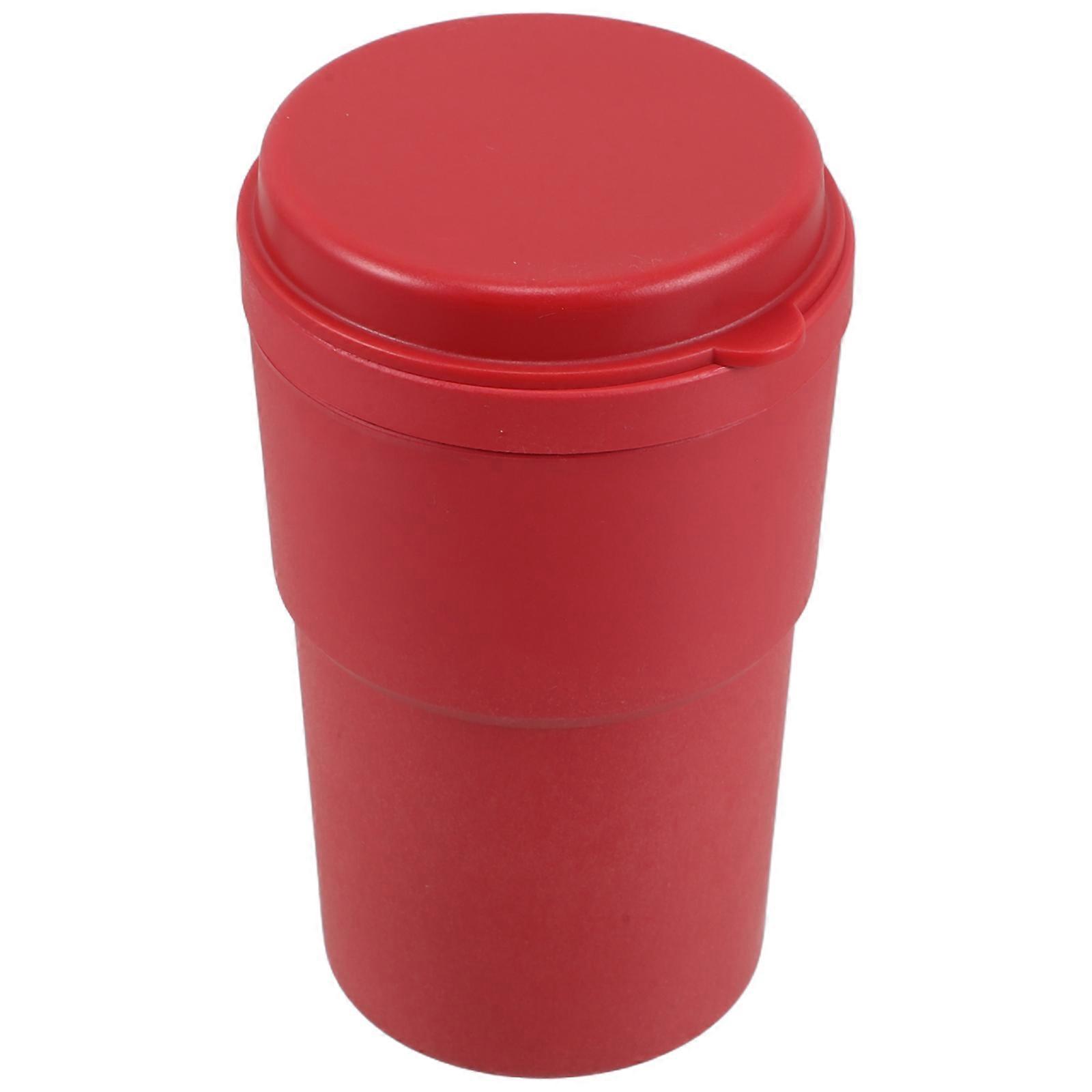 Car Ashtray Sleek Design Modern Appearance Odor Prevention Cigarette Ash Holding For Vehicle Use Red 1Set