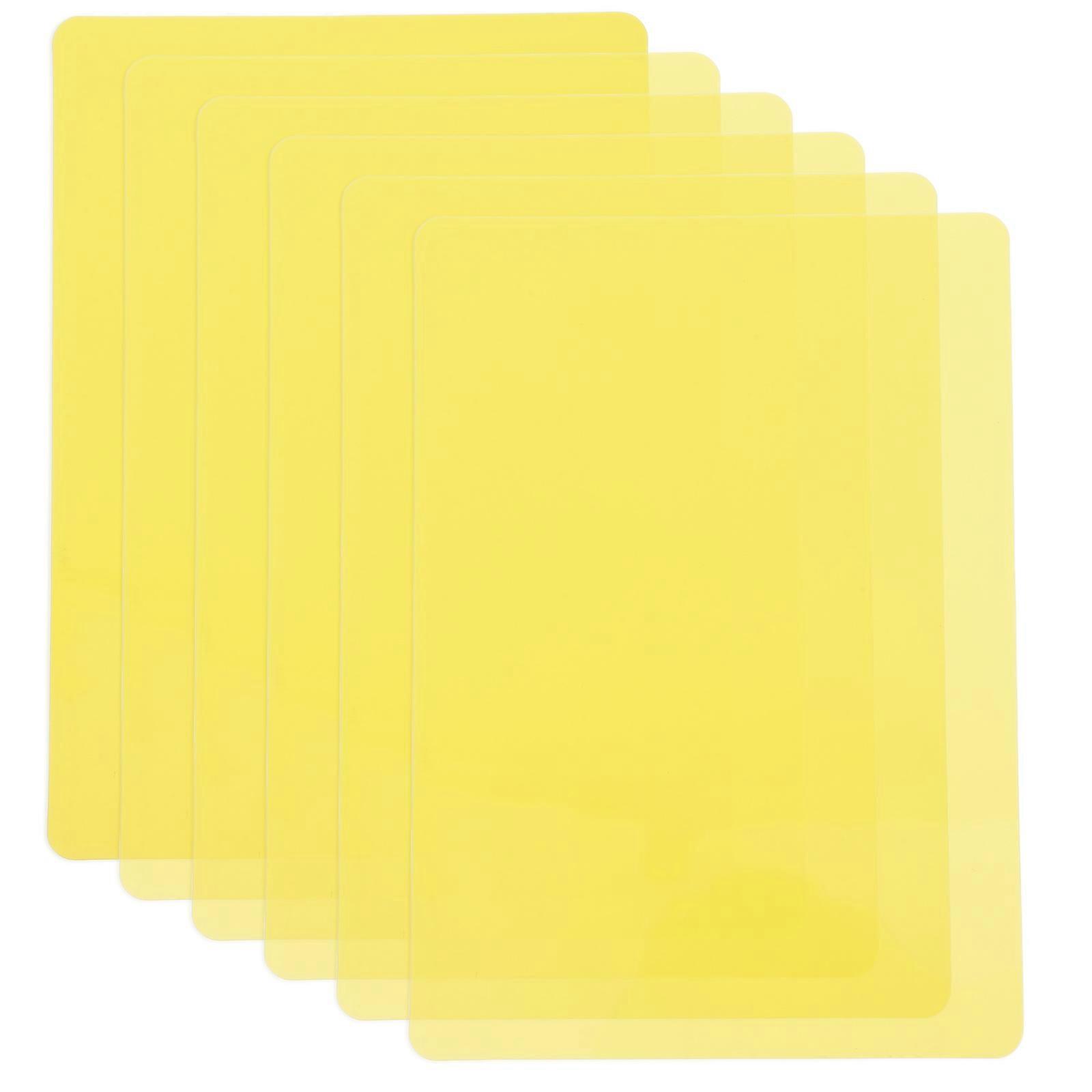 Plastic Tags Dual-Sided Display Shelf Label Holders Yellow 14.80x10.50x0.10cm Erasable Surface 6Pcs