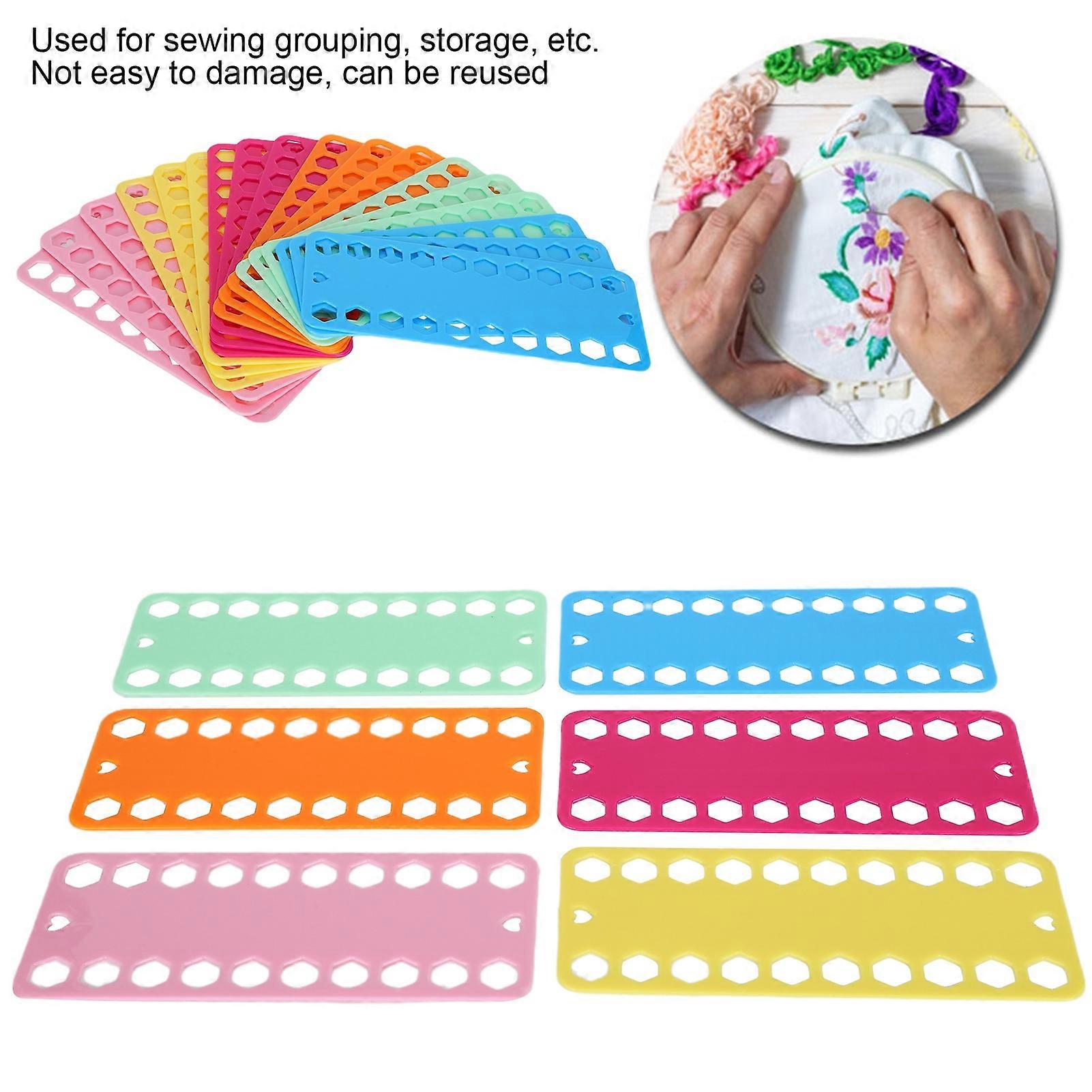 18 Cross Stitch Thread Organizer, 20 Holes, Colorful Plastic Floss Spool, Winding Board