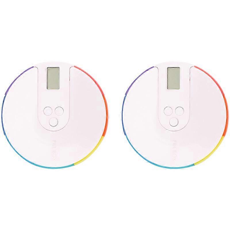 2x 7-Tage Pillendose mit Alarm - DIY Pocket Organizer Timer Digital Pill Small, Erinnerung Reiseetui