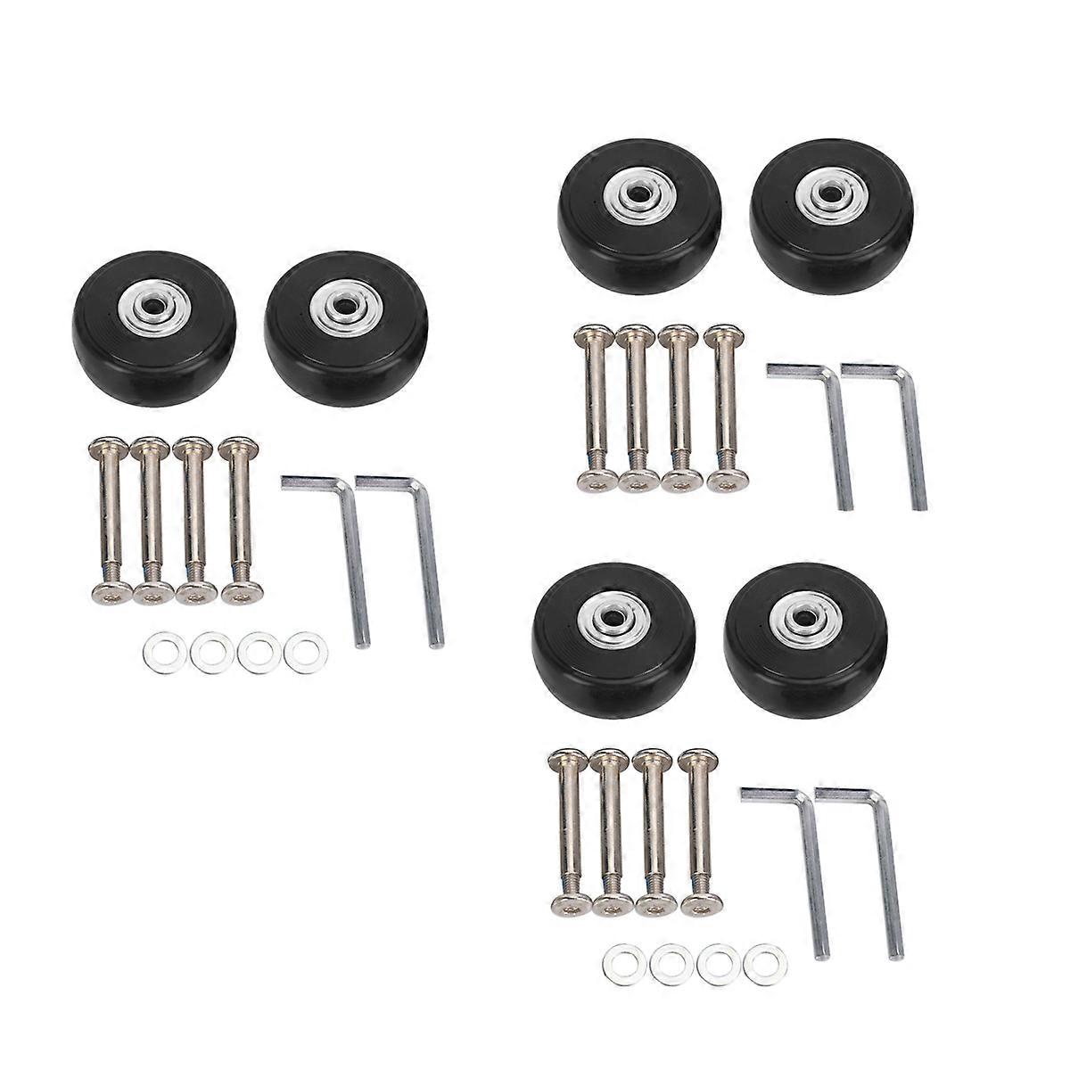 6 Sets of Luggage Suitcase Replacement Wheels Axles Deluxe Repair Tool 50 X 20 X 6.1 mm
